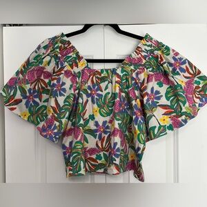 Karlie Vibrant Floral Off-Shoulder Blouse